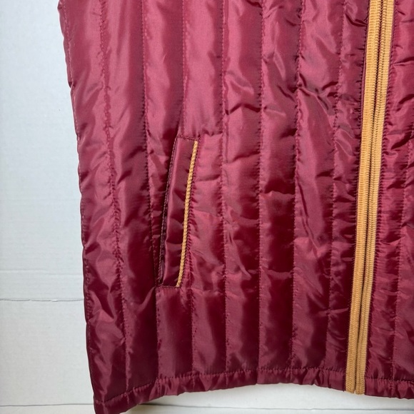 Alan Flusser Quilted Puffer Vest Burgundy Full Zip Lightweight - Picture 2 of 8